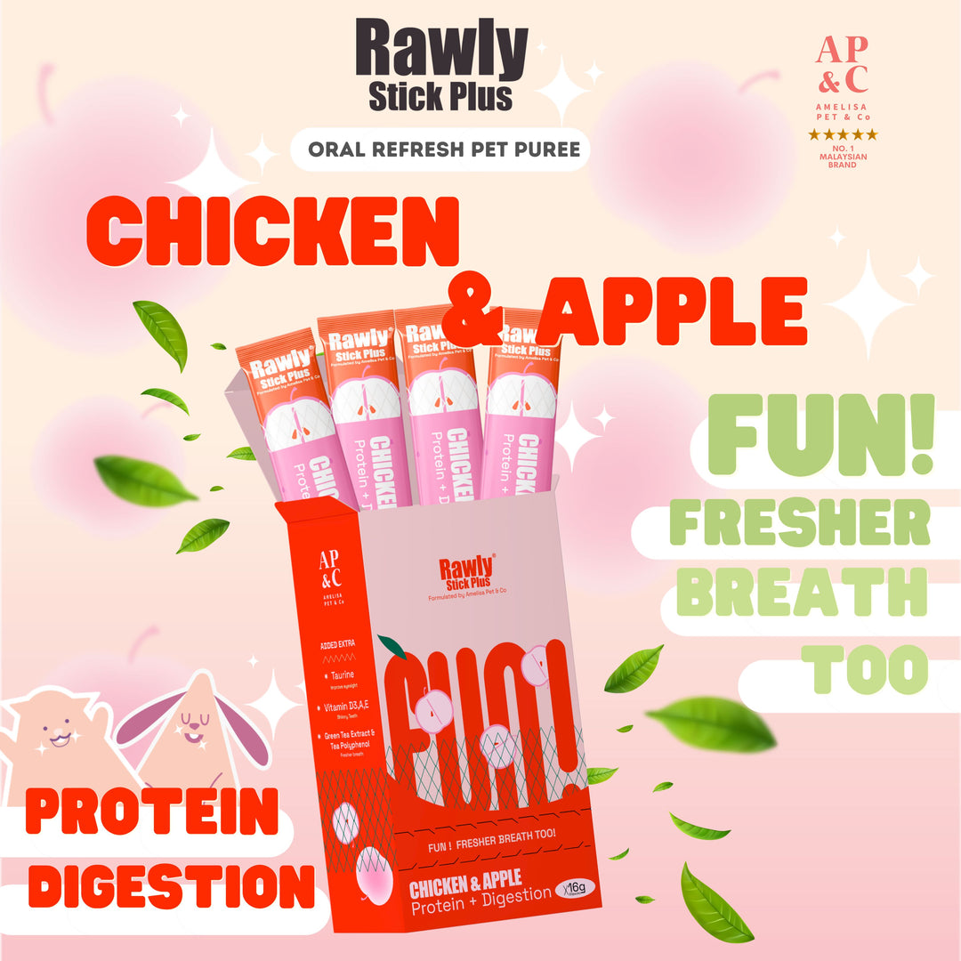 Rawly Stick PLUS | Creamy Cat Puree | Chicken & Apple