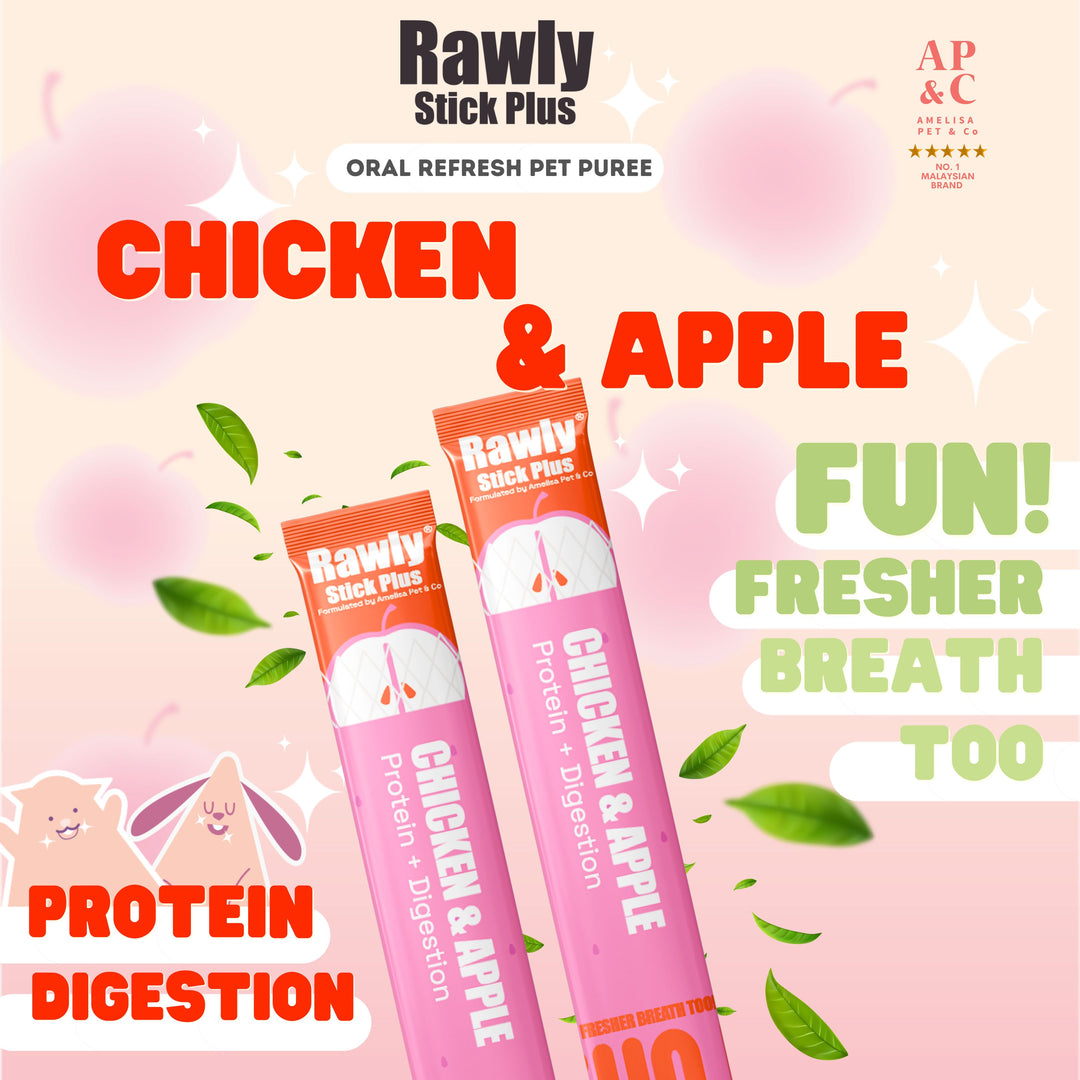 Rawly Stick PLUS | Creamy Cat Puree | Chicken & Apple