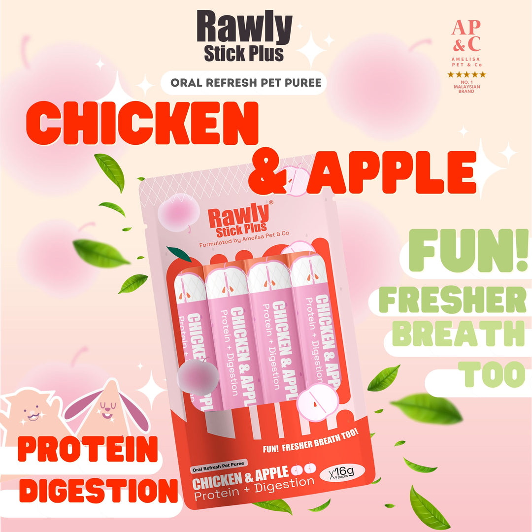Rawly Stick PLUS | Creamy Cat Puree | Chicken & Apple
