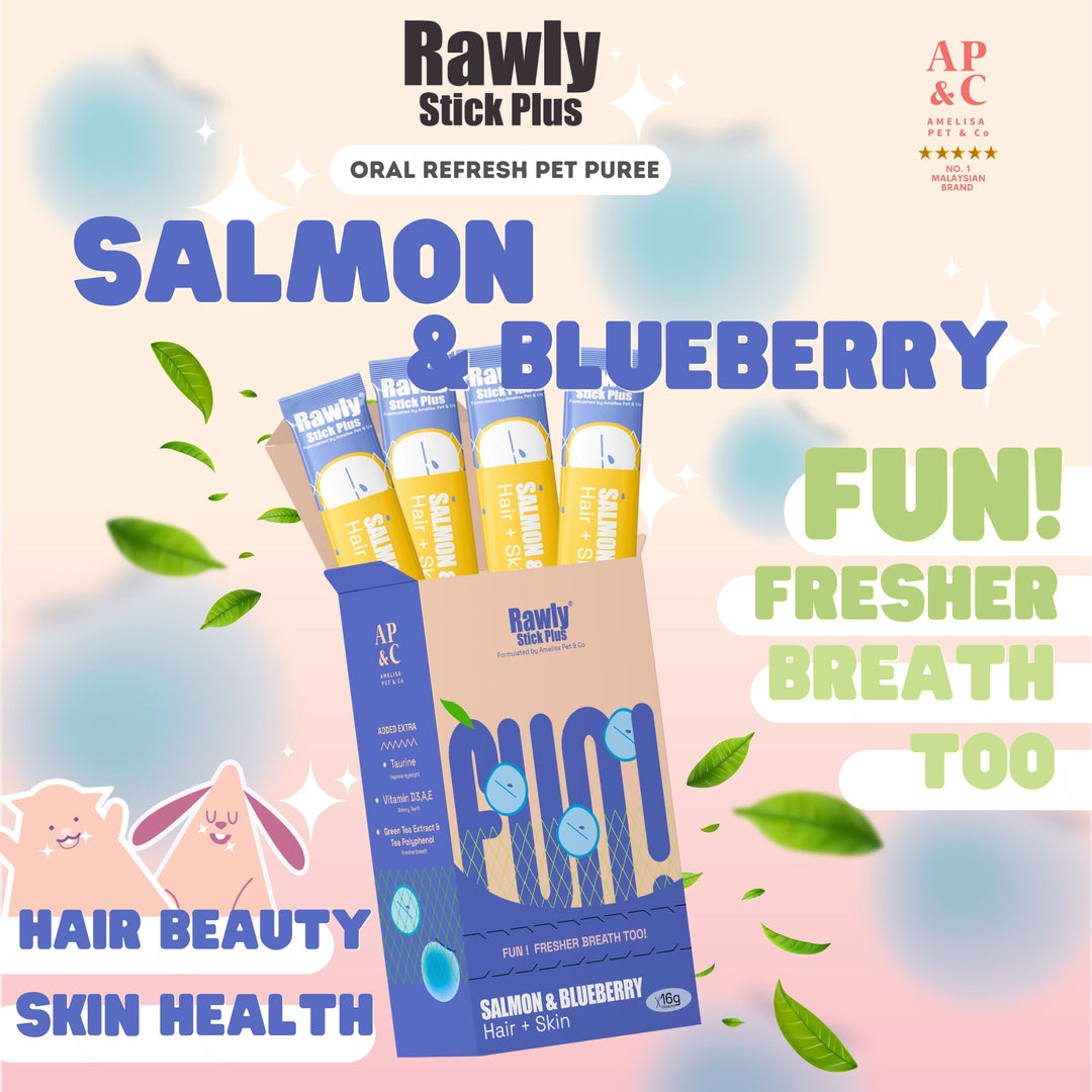 Rawly Stick PLUS | Creamy Cat Puree | Salmon & Blueberry