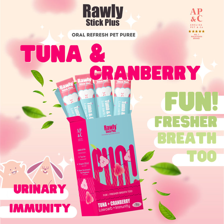 Rawly Stick PLUS | Creamy Cat Puree | Tuna & Cranberry