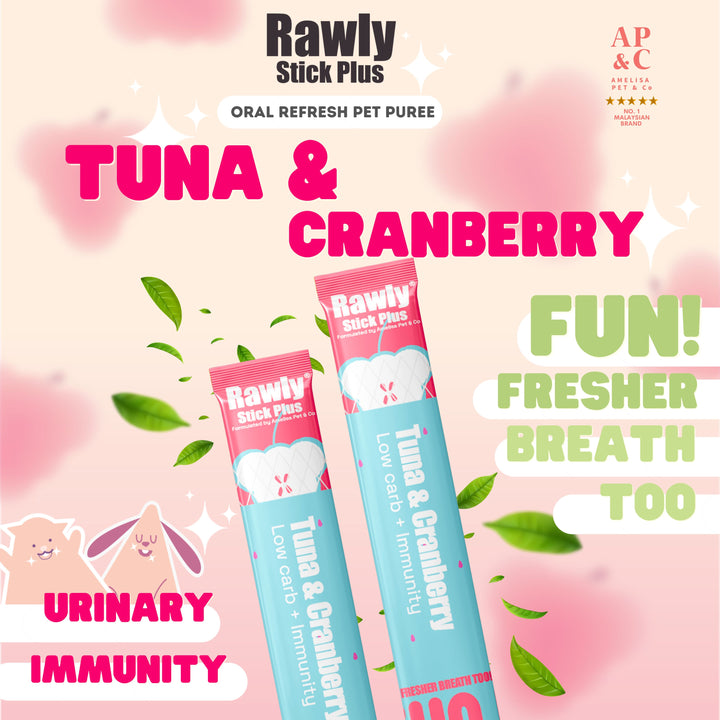 Rawly Stick PLUS | Creamy Cat Puree | Tuna & Cranberry