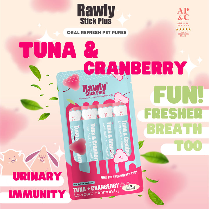 Rawly Stick PLUS | Creamy Cat Puree | Tuna & Cranberry