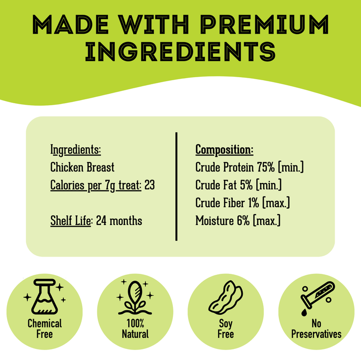 Premium Dehydrated Protein Chicken Breast Treat For Dogs & Cats