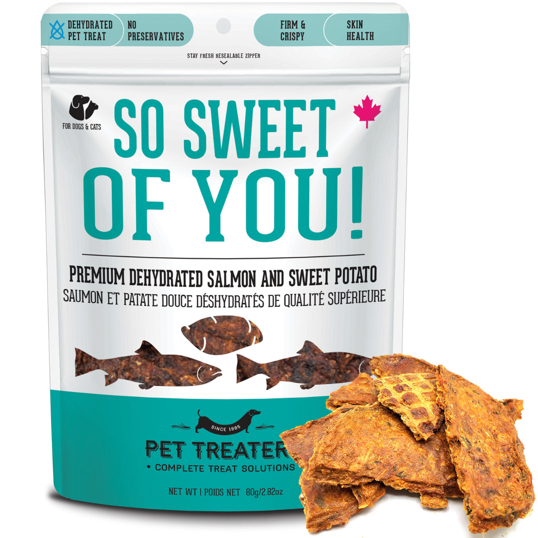 Premium Dehydrated Protein Salmon & Sweet Potato Treat For Dogs & Cats