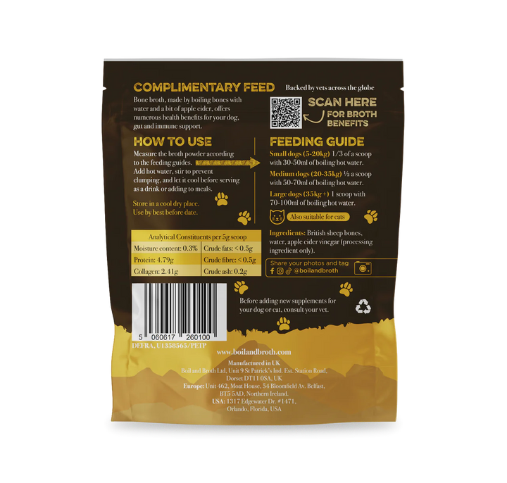 Lamb Bone Broth for Dogs & Cats