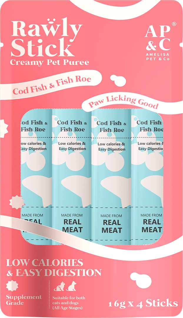Rawly Stick | Creamy Cat Puree | Cod Fish & Fish Roe